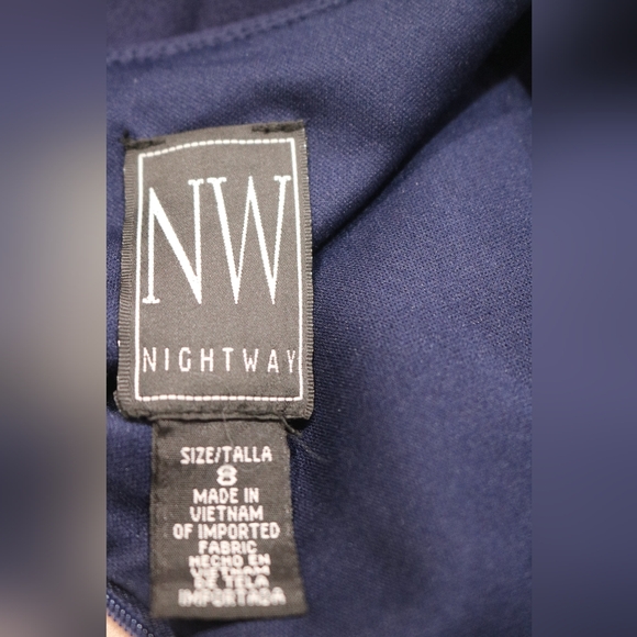 Cut Out Embellished Zippered Lined Sleeveless Round Neck Full-Length (Navy) - Picture 10 of 13